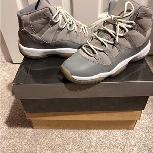 Gray and White High-Top Sneakers